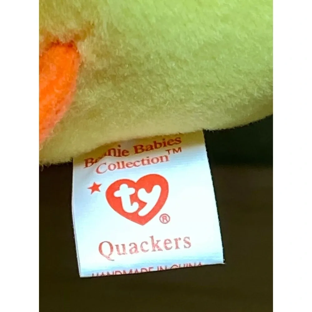 Ty Beanie Baby Original Quackers Retired PVC Pellets Tag Error Fareham, Hants UK